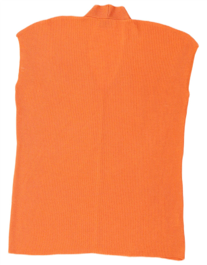 Benetton Womens Oversized Vest Tank Top UK 14 Medium Orange Viscose