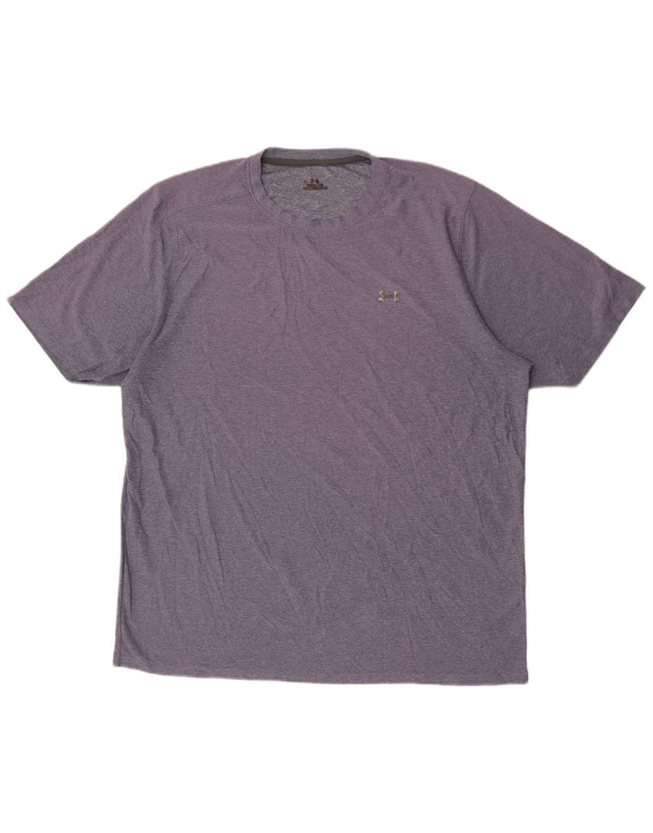 UNDER ARMOUR Mens T-Shirt Top XL Purple Flecked