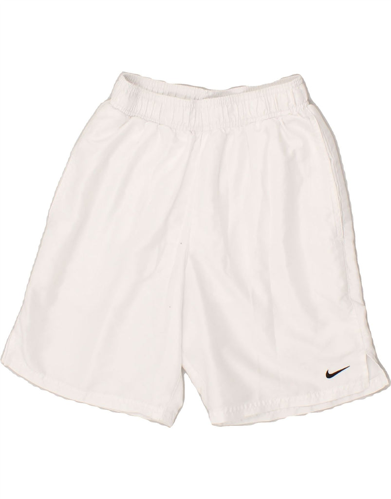 NIKE Boys Sport Shorts 7-8 Years XS White Polyester | Vintage Nike | Thrift | Second-Hand Nike | Used Clothing | Messina Hembry 