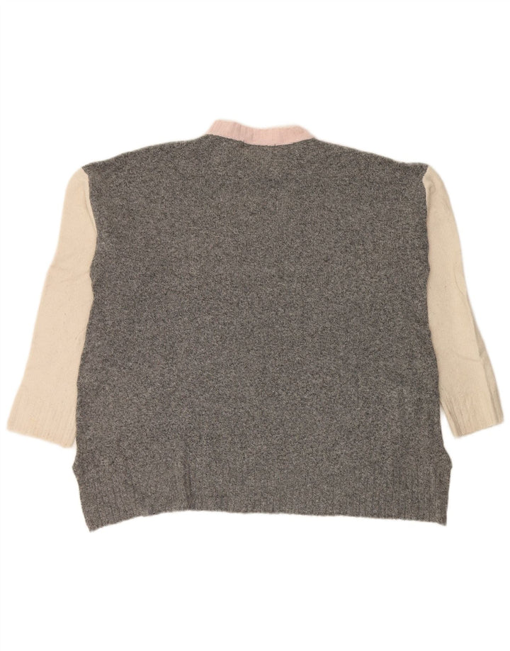 Marks & Spencer Womens Crew Neck Jumper Sweater UK 16 Large Grey