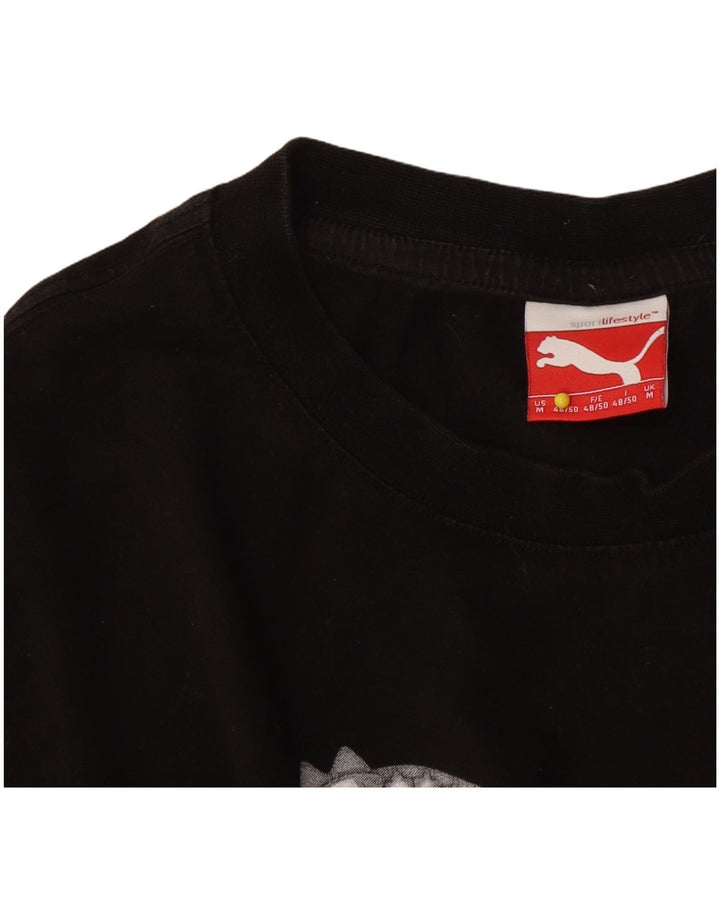 Puma Mens Graphic T-Shirt Top Medium Black Colourblock