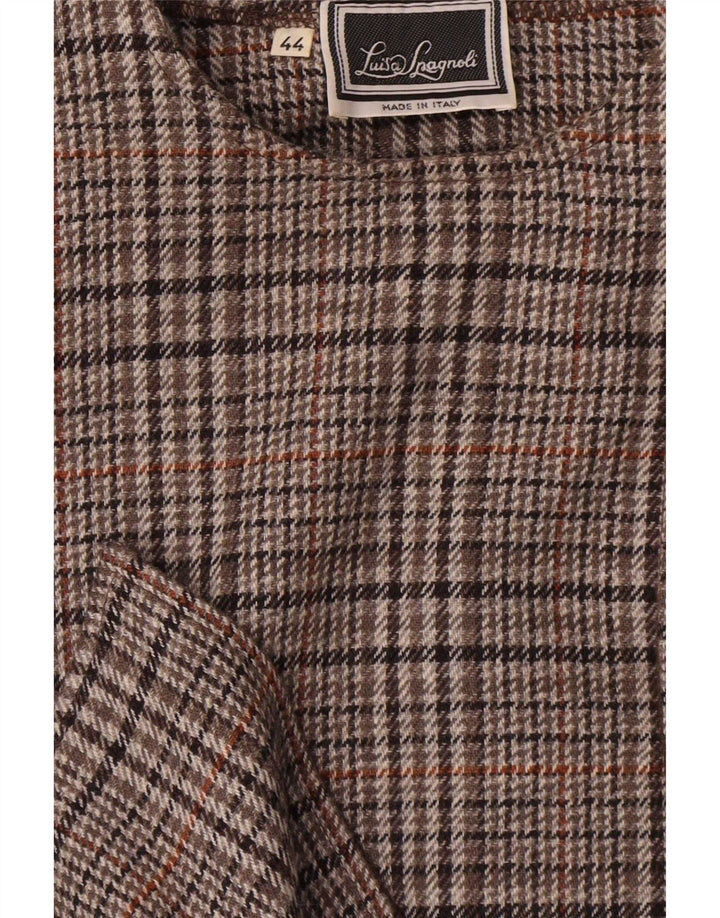 Luisa Spagnoli Womens 2 Button Blazer Jacket IT 44 Medium Brown Check Wool