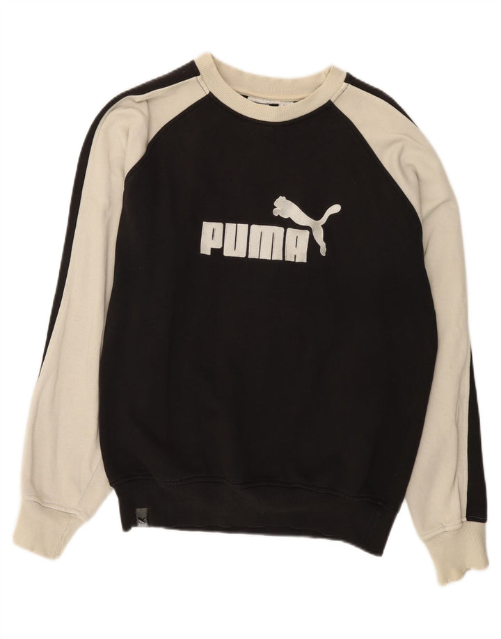 Puma Mens Graphic Sweatshirt Jumper Small Black Colourblock