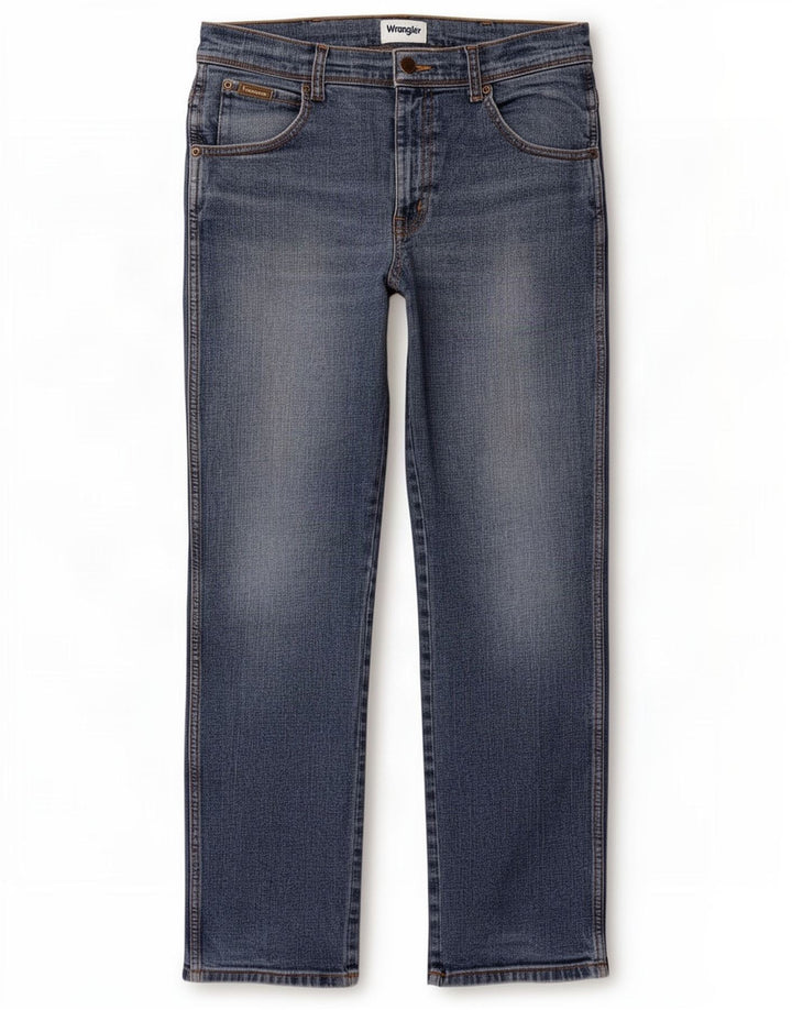 Wrangler Mens Texas Straight Jeans W32 L30 Blue Cotton