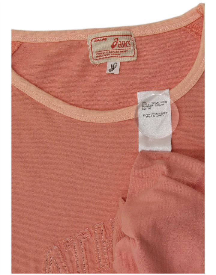 Asics Womens Graphic Vest Top UK 12 Medium Pink Cotton