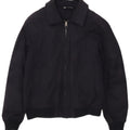 Zara Mens Bomber Jacket UK 38 Medium Navy Blue Polyester