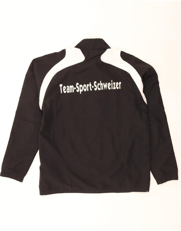 ADIDAS Mens Graphic Tracksuit Top Jacket Large Black Colourblock Polyester