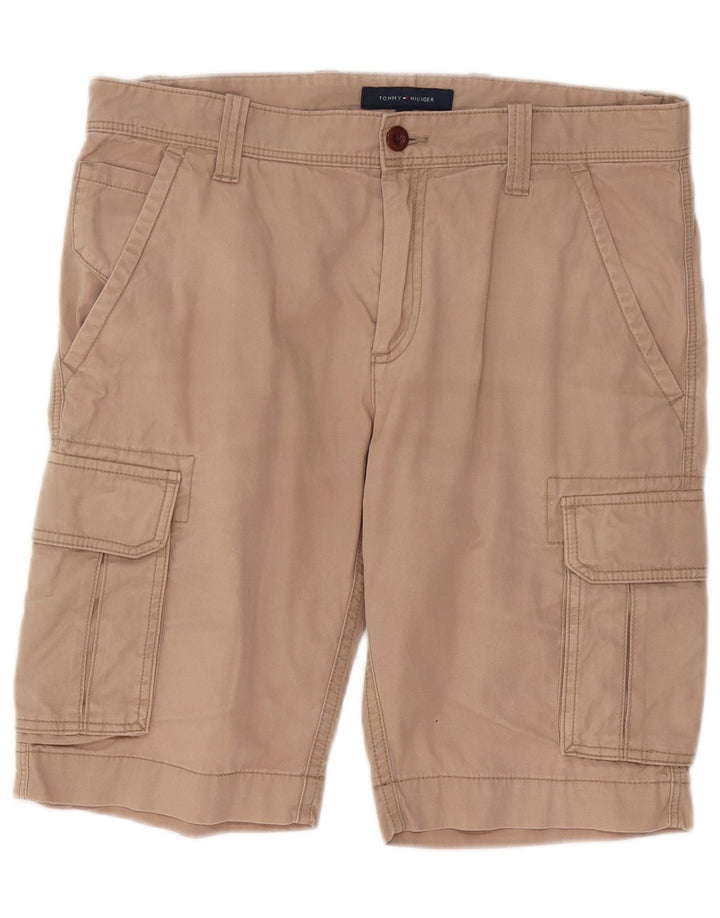 Tommy Hilfiger Mens Cargo Shorts W32 Medium Beige Cotton