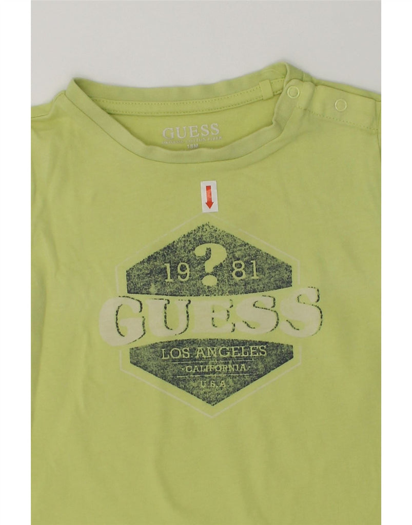 GUESS Baby Boys Graphic T-Shirt Top 12-18 Months Green | Vintage Guess | Thrift | Second-Hand Guess | Used Clothing | Messina Hembry 