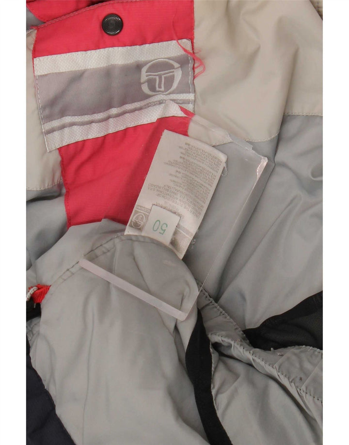 Sergio Tacchini Mens Windbreaker Jacket IT 50 Large Navy Blue Polyester
