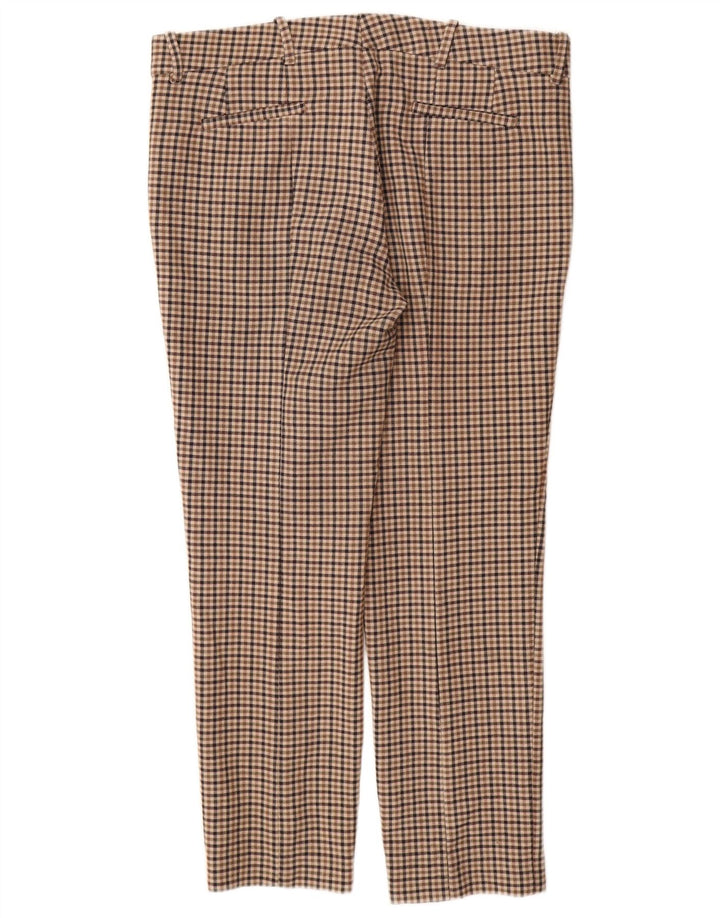 Zara Womens Slim Chino Trousers Large W30 L28 Beige Houndstooth