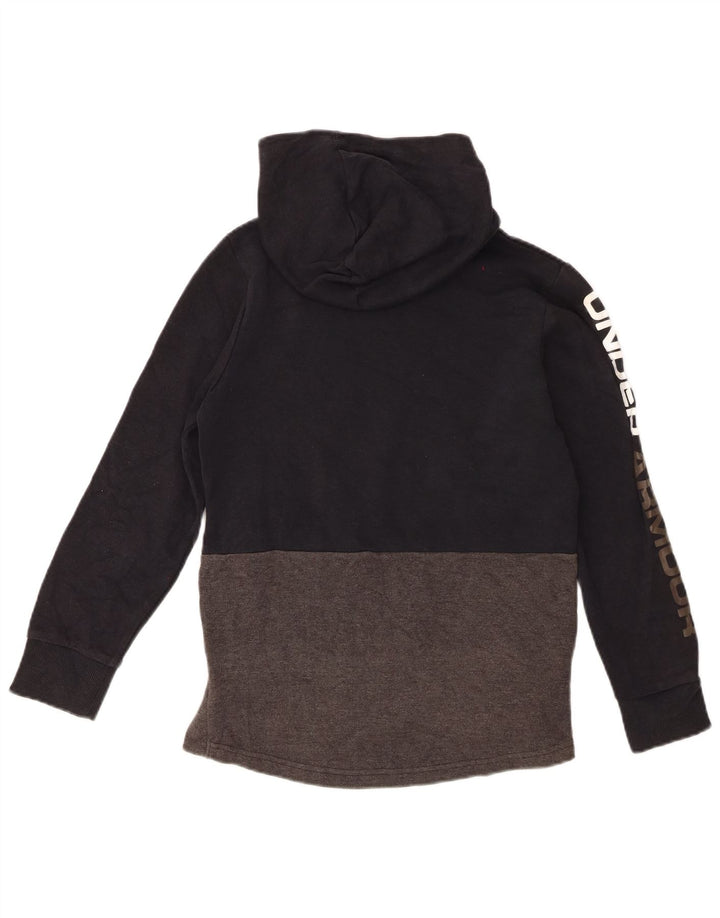 Under Armour Boys Graphic Hoodie Jumper 9-10 Years Medium Grey Colourblock