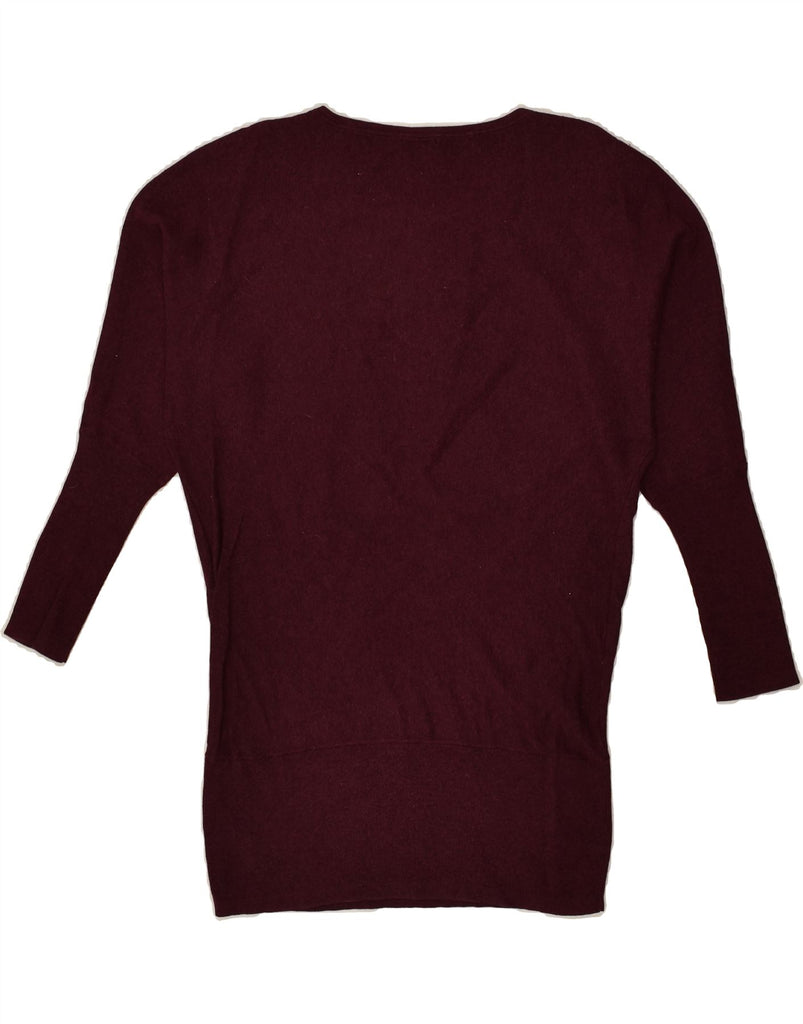PHASE EIGHT Womens Longline Crew Neck Jumper Sweater UK 10 Small Burgundy | Vintage Phase Eight | Thrift | Second-Hand Phase Eight | Used Clothing | Messina Hembry 