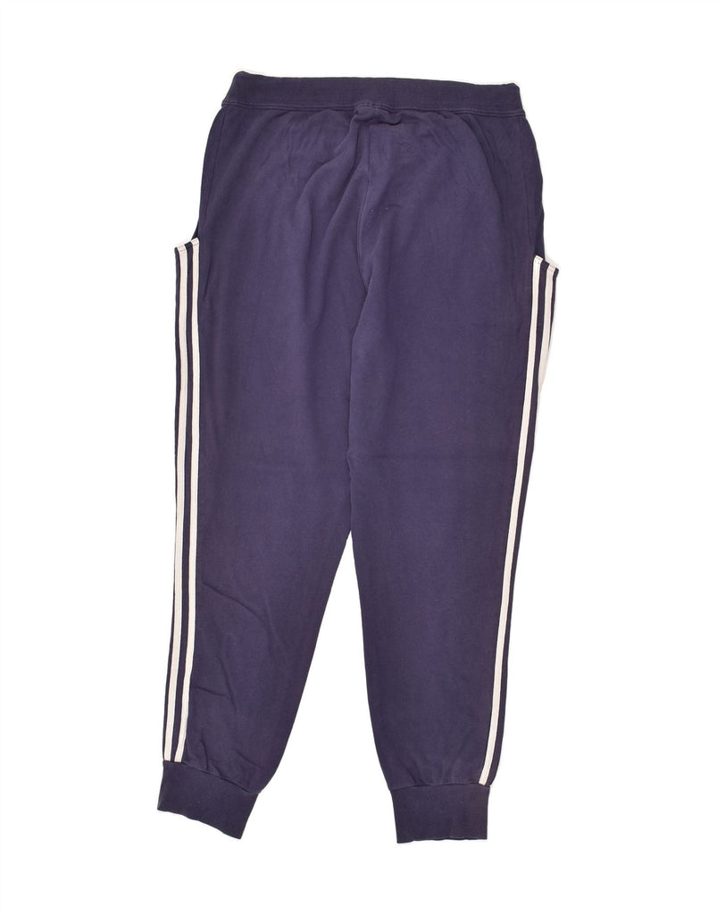 ADIDAS Womens Tracksuit Trousers Joggers IT 46 Large Navy Blue Cotton | Vintage Adidas | Thrift | Second-Hand Adidas | Used Clothing | Messina Hembry 