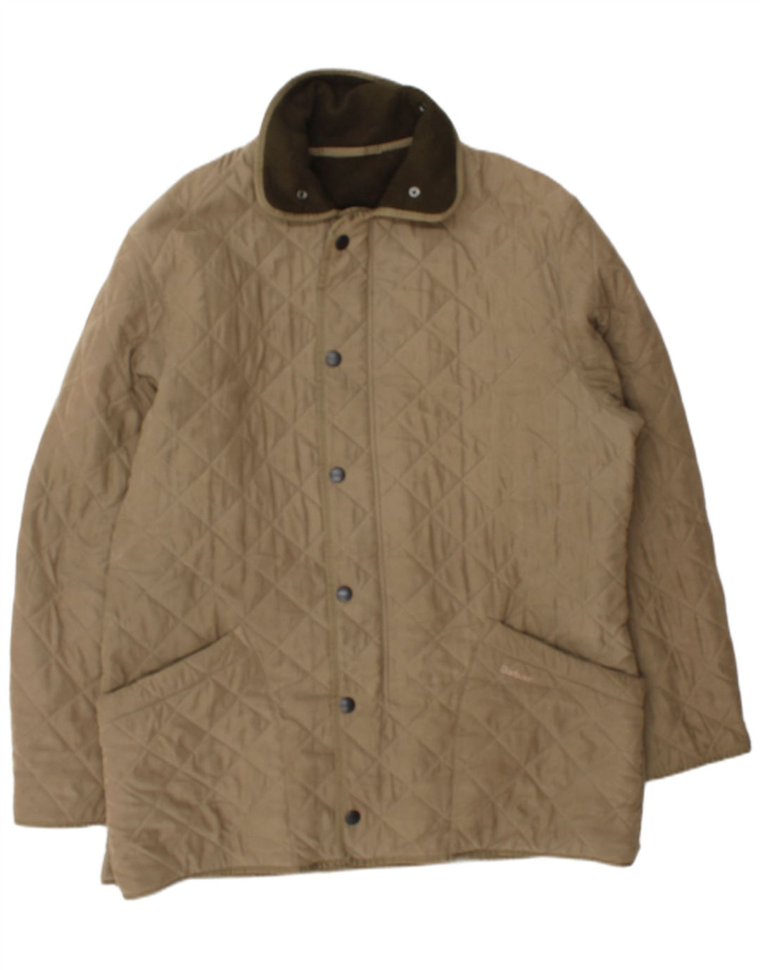 Barbour Mens Quilted Jacket UK 42 XL Beige Polyester