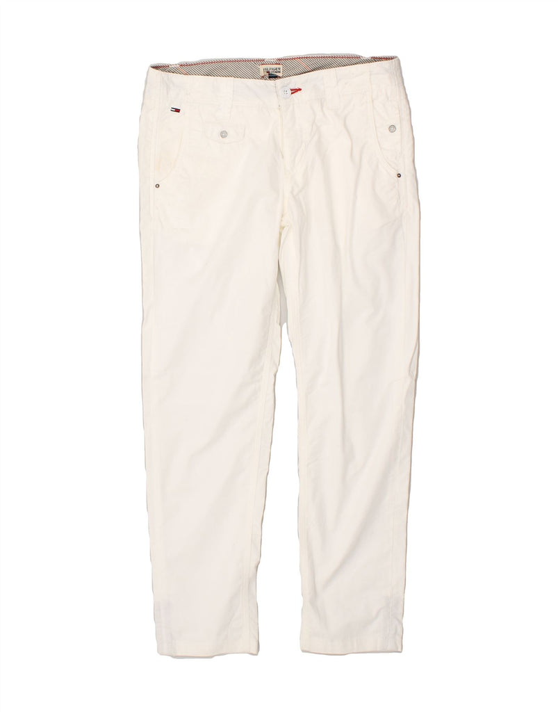 TOMMY HILFIGER Womens Slim Chino Trousers W30 L27 White Cotton | Vintage Tommy Hilfiger | Thrift | Second-Hand Tommy Hilfiger | Used Clothing | Messina Hembry 