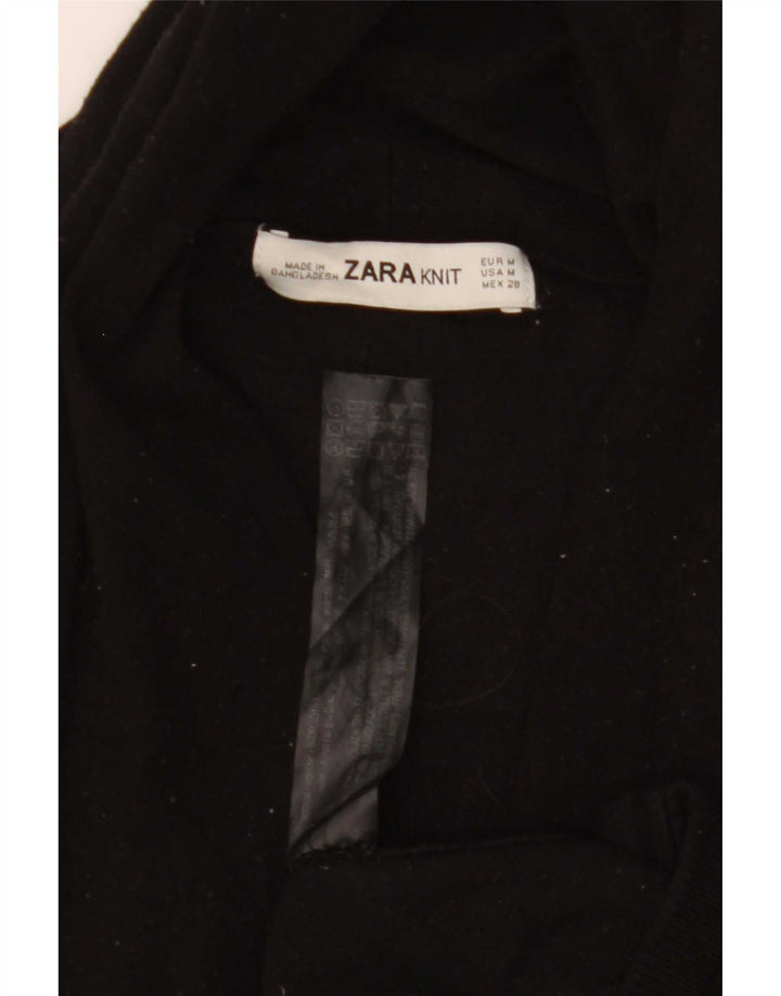 Zara Womens Cardigan Sweater UK 12 Medium Black Viscose