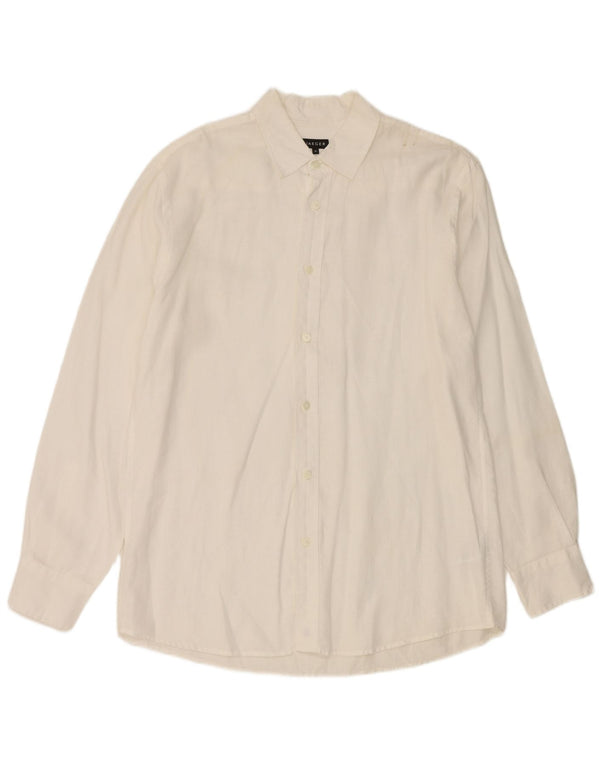 Jaeger Mens Shirt Medium White Linen