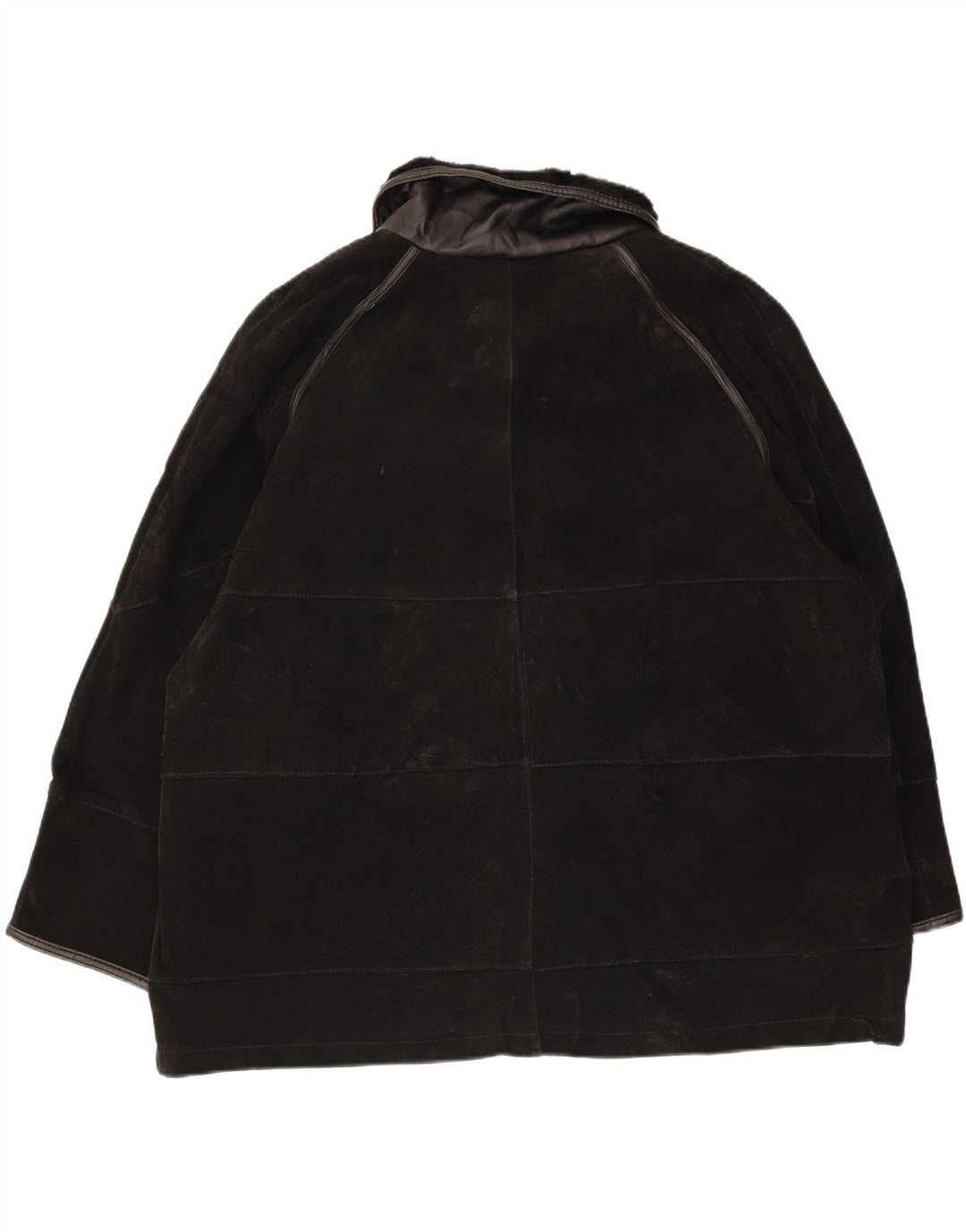 Neuville Womens Suede Jacket UK 26/28 5XL Black Leather