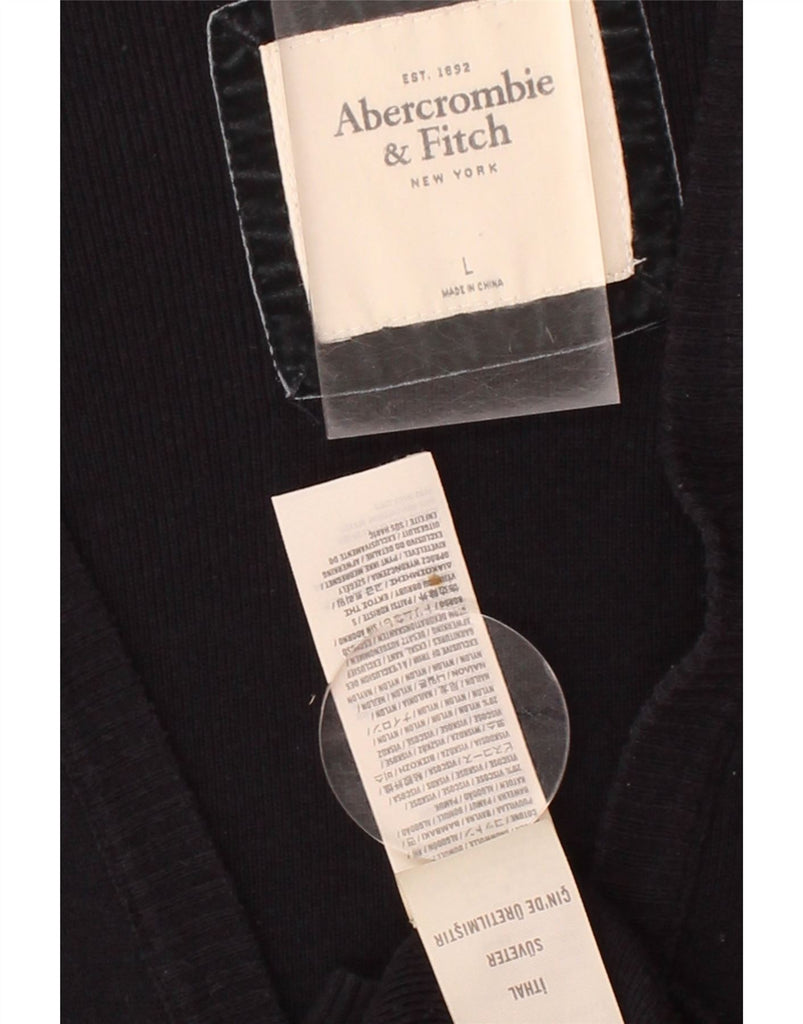 ABERCROMBIE & FITCH Womens New York Cardigan Sweater UK 14 Large Navy Blue Vintage Abercrombie & Fitch and Second-Hand Abercrombie & Fitch from Messina Hembry 