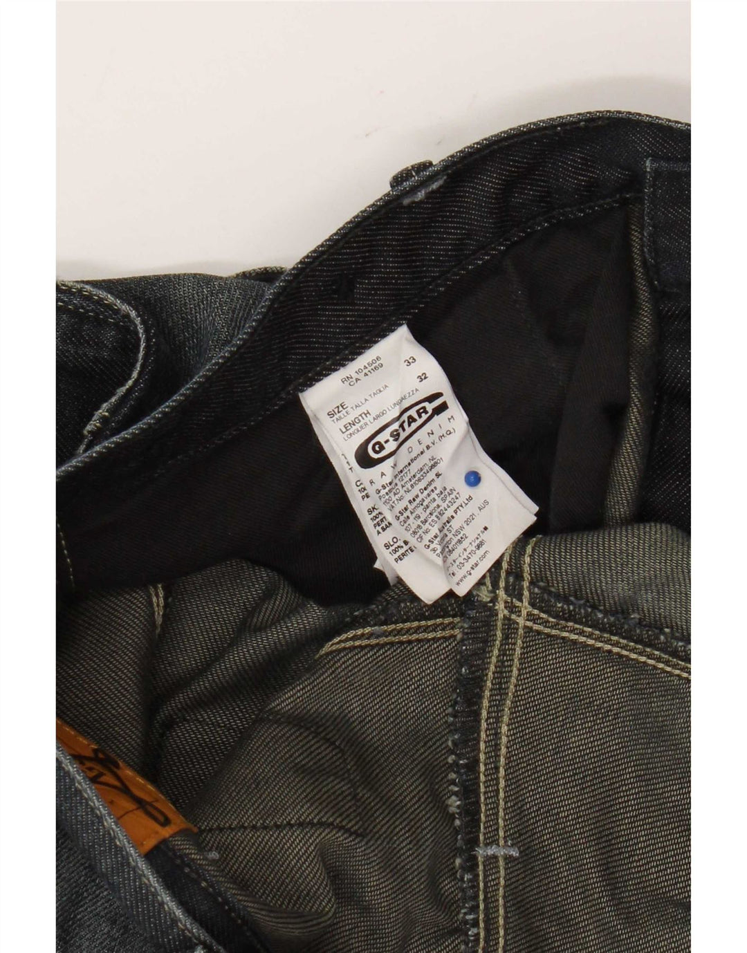 G-Star Mens Cargo Straight Jeans W33 L32 Navy Blue Cotton