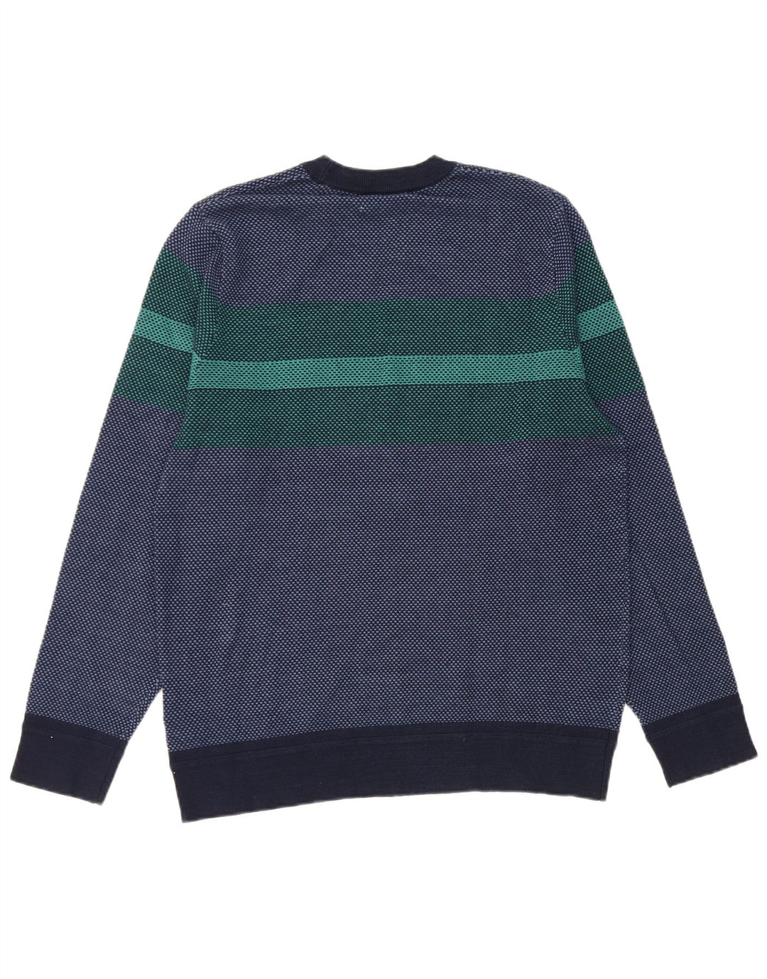 Marks & Spencer Mens Crew Neck Jumper Sweater Medium Navy Blue Colourblock