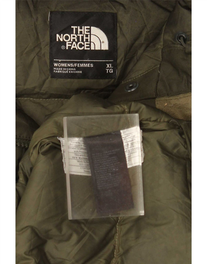 The North Face Womens Hooded Padded Jacket UK 18 XL Green Polyester
