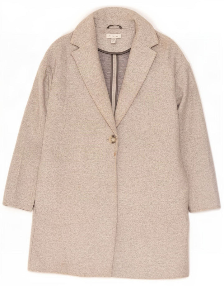 Topshop Womens Oversized Overcoat UK 8 Small Grey Polyester