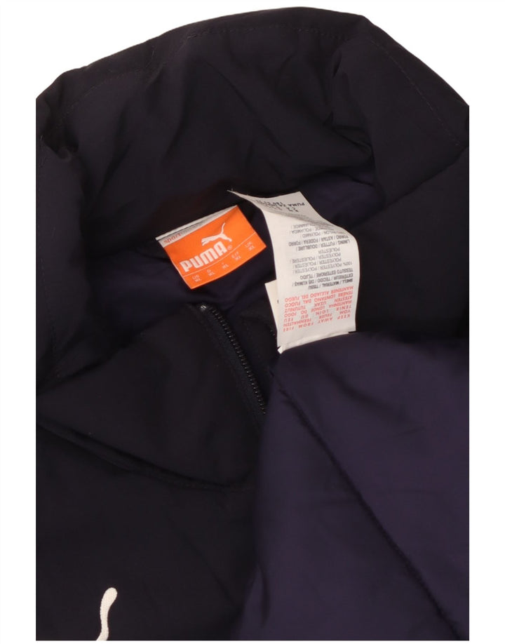 Puma Mens Graphic Windbreaker Jacket UK 42 XL Navy Blue Polyester