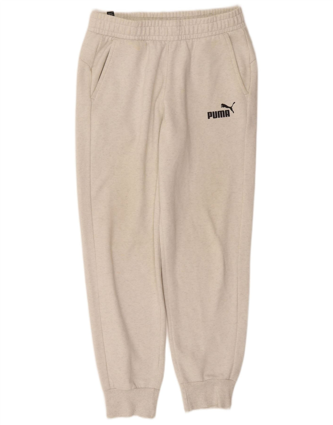 Puma Mens Tracksuit Trousers Joggers Medium White Cotton