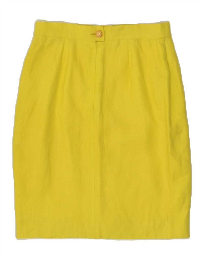 MARELLA Womens Short Sleeve 2 Piece Skirt Set UK 14 Large  W26 Yellow | Vintage Marella | Thrift | Second-Hand Marella | Used Clothing | Messina Hembry 