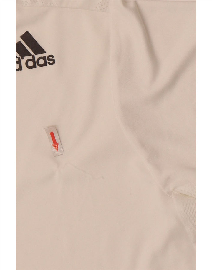 Adidas Mens T-Shirt Top Medium White Polyester