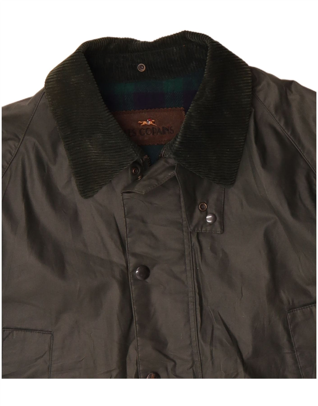 Les Copains Mens Waxed Cotton Jacket UK 42 XL Green