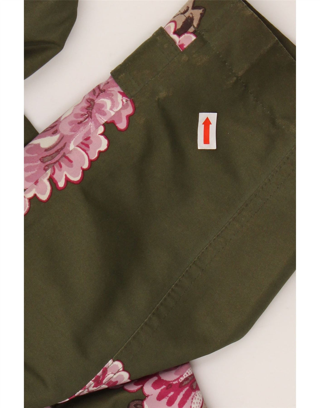 JOULES Womens Hooded Raincoat UK 12 Medium Khaki Floral Polyester