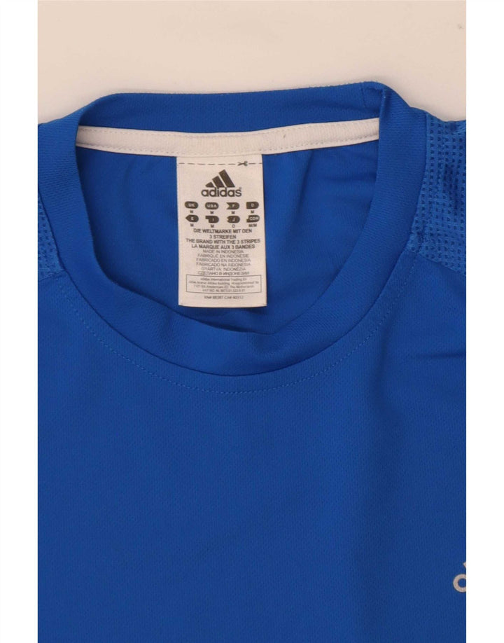 Adidas Mens T-Shirt Top Medium Blue Polyester