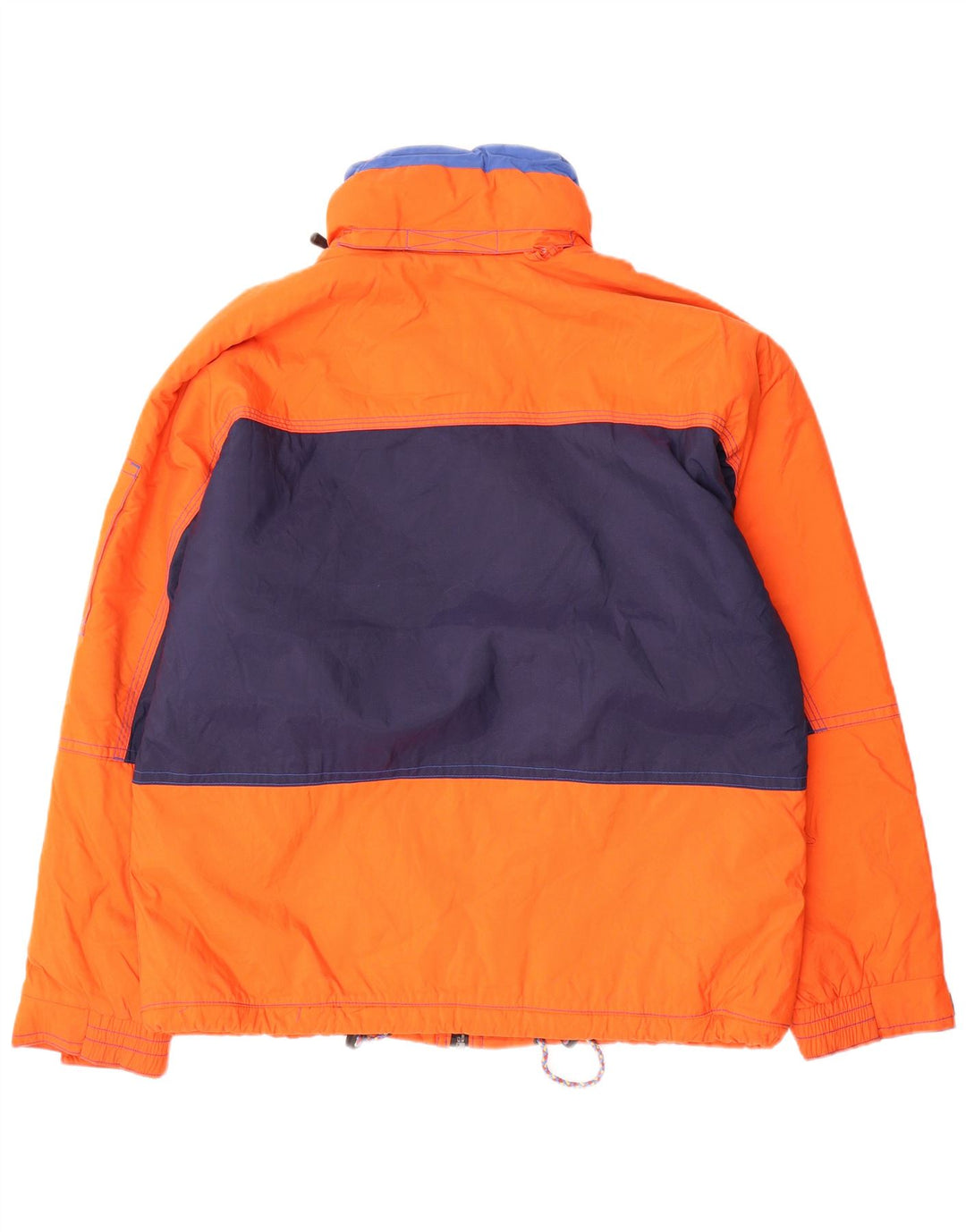Sergio Tacchini Mens Hooded Ski Jacket UK 40 Large Orange Colourblock