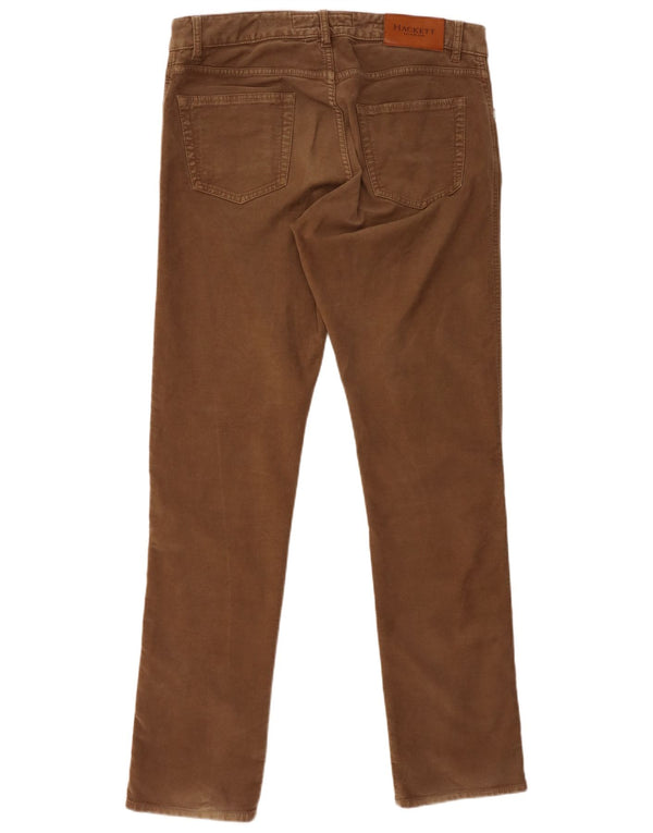 HACKETT Mens Slim Casual Trousers W34 L34 Brown Cotton