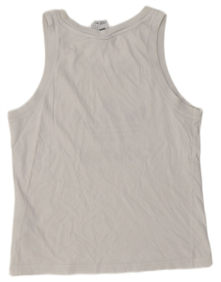 Adidas Womens Graphic Vest Top UK 10 Small White Cotton