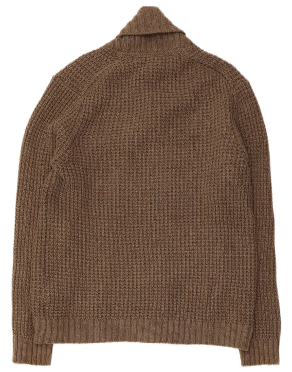 Ted Baker Mens Double Breasted Cardigan Sweater Size 4 Medium Brown Cotton