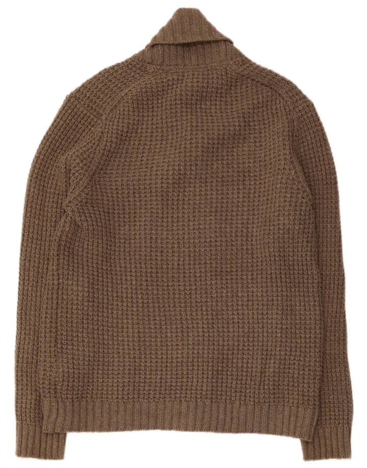 Ted Baker Mens Double Breasted Cardigan Sweater Size 4 Medium Brown Cotton