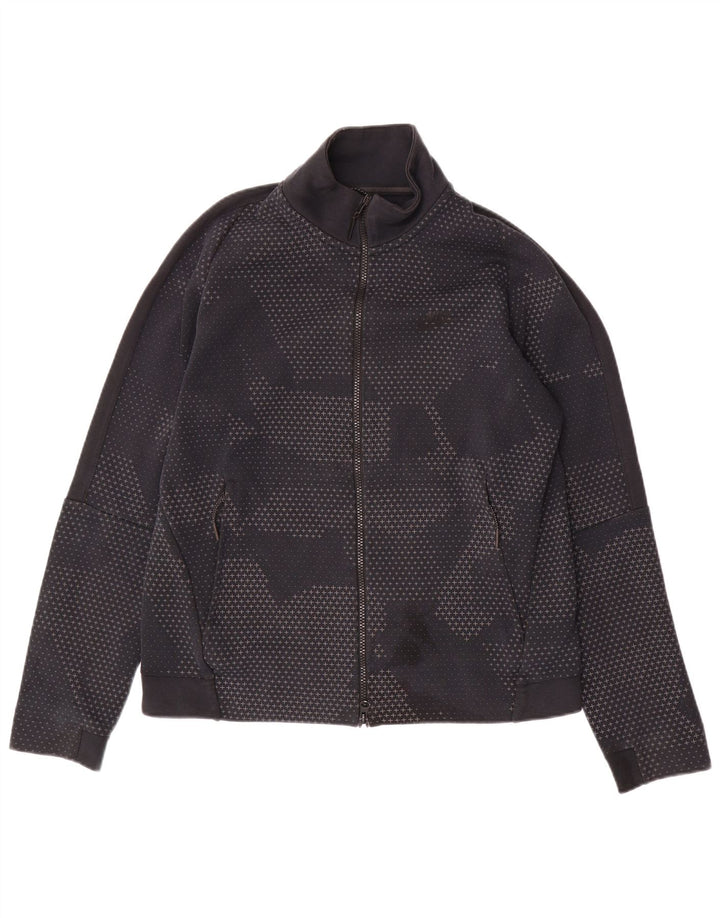 Nike Mens Tracksuit Top Jacket Medium Navy Blue Spotted Cotton