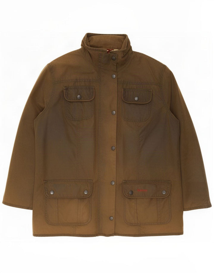 Barbour Womens Waxed Cotton Jacket UK 16 Large Khaki