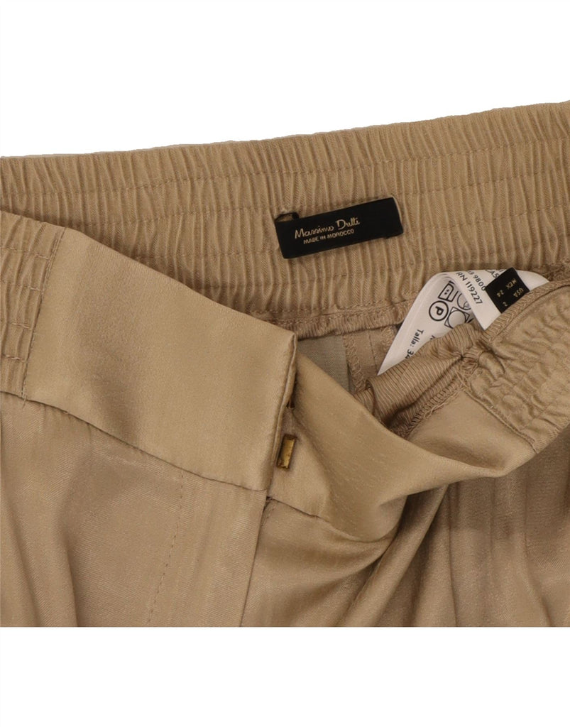 MASSIMO DUTTI Womens Straight Cropped Trousers US 2 XS W24 L24 Beige Vintage Massimo Dutti and Second-Hand Massimo Dutti from Messina Hembry 