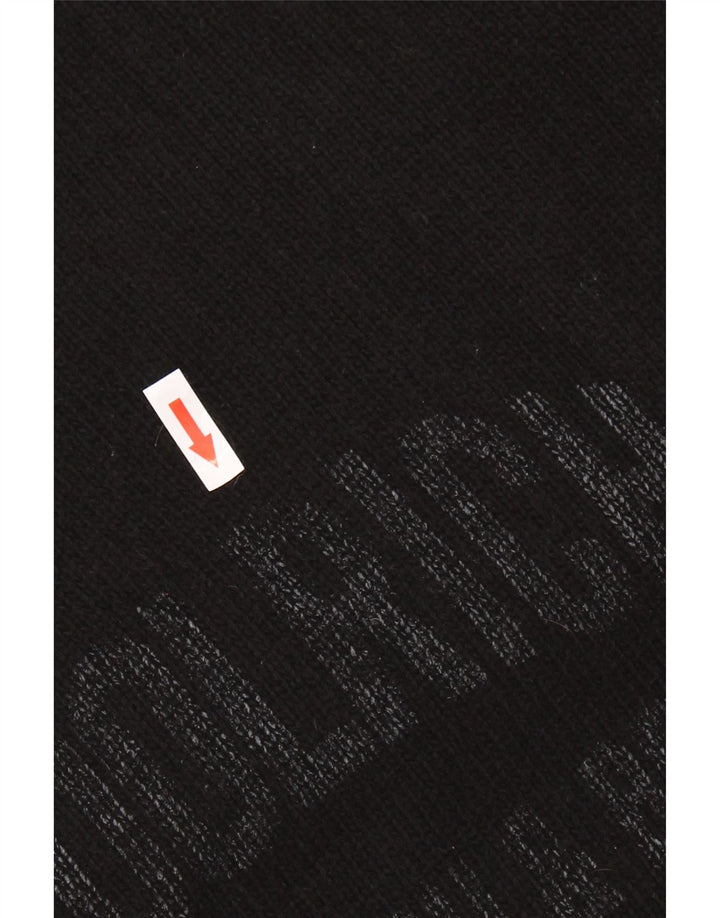 Woolrich Mens Graphic Crew Neck Jumper Sweater XL Black Wool