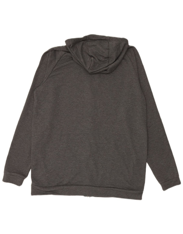 NIKE Mens Dri Fit Zip Hoodie Sweater XL Grey Polyester