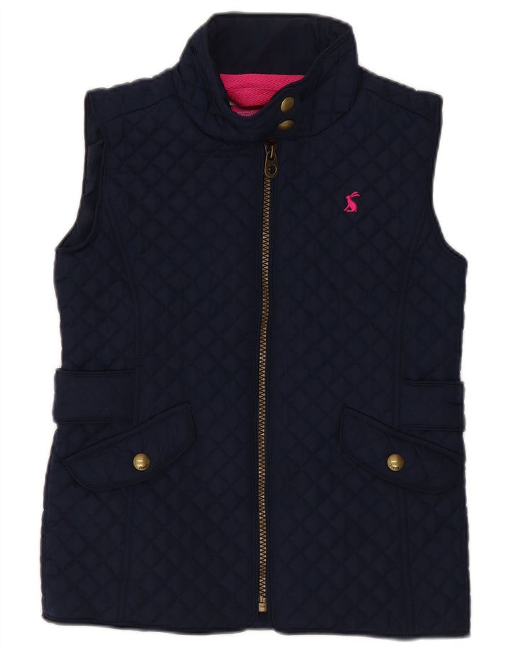 Joules Girls Quilted Gilet 7-8 Years Navy Blue Polyester