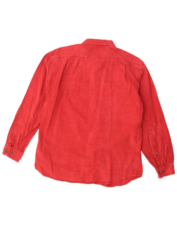 Eddie Bauer Mens Flannel Shirt Medium Red Cotton