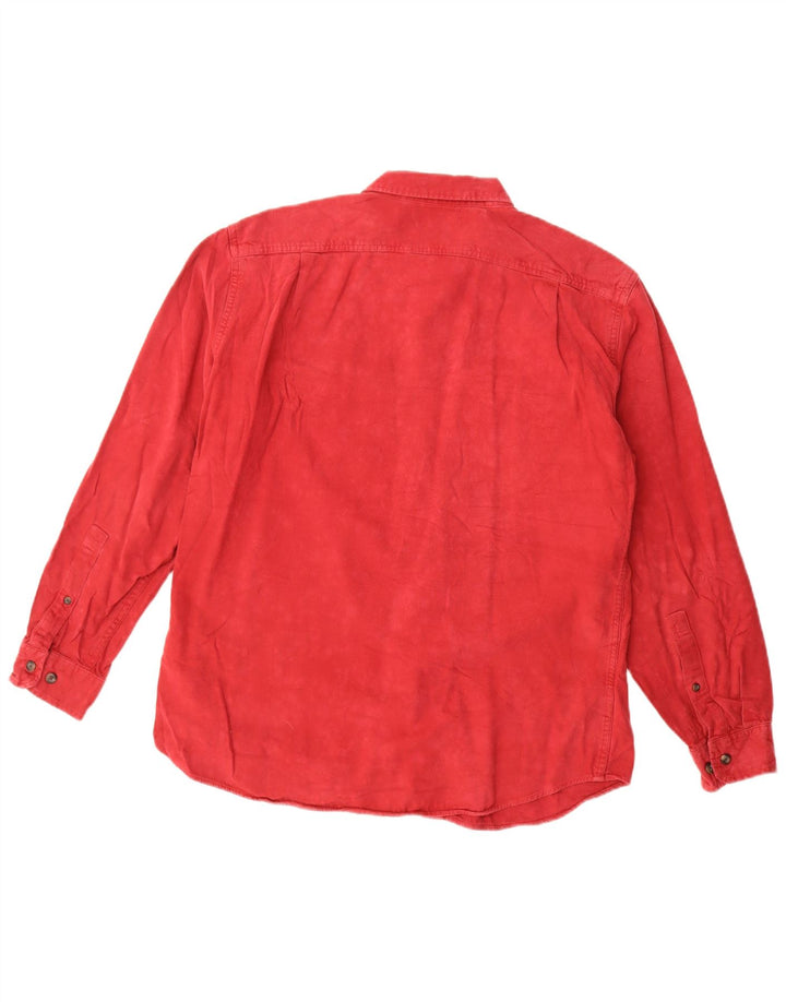 Eddie Bauer Mens Flannel Shirt Medium Red Cotton