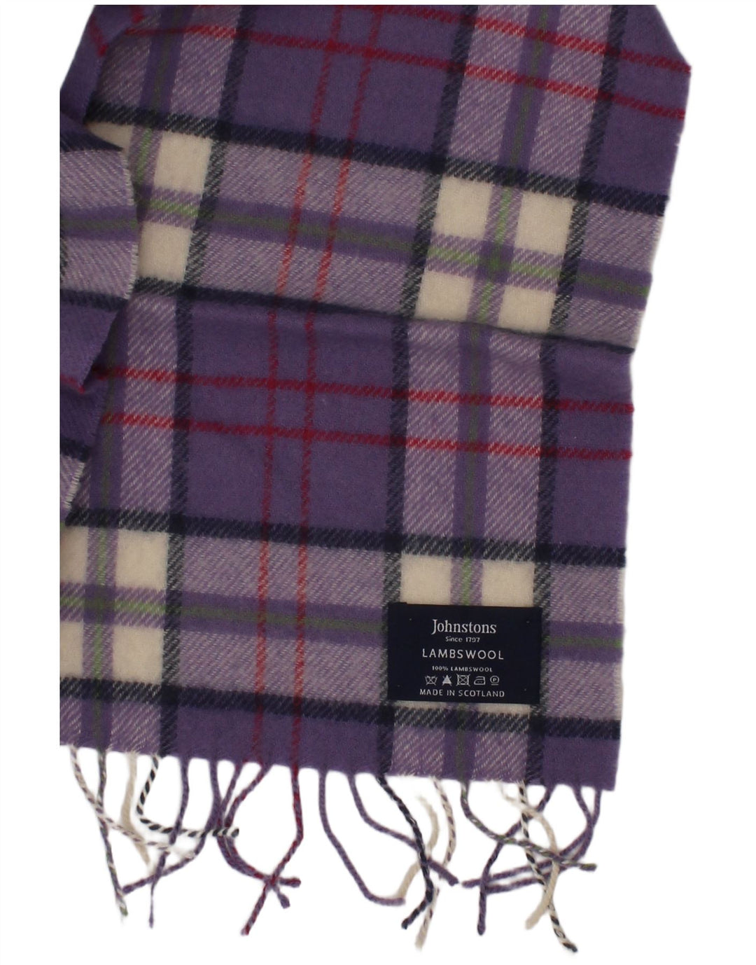 Johnstons Womens Rectangle Scarf One Size Purple Plaid Lambswool