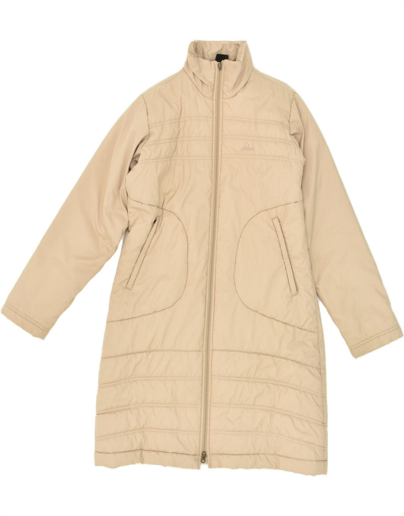 ADIDAS Womens Padded Coat UK 14 Large Beige Polyester Vintage Adidas and Second-Hand Adidas from Messina Hembry 